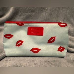 Kate Spade x Clinique Cosmetic Makeup Bag Blue Kiss Lips